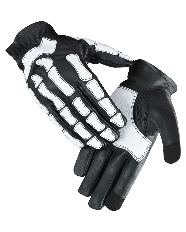 Glow Bones Men's leather gloves