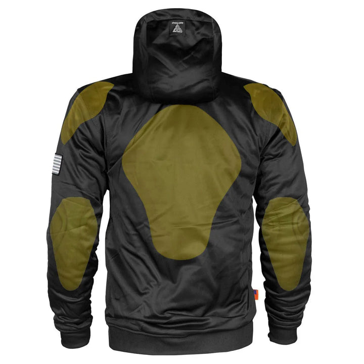 Black Solid Ultra Protective Hoodie with Pads