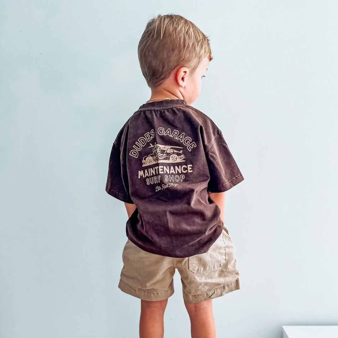 DUDES GARAGE TEE - VINTAGE BROWN