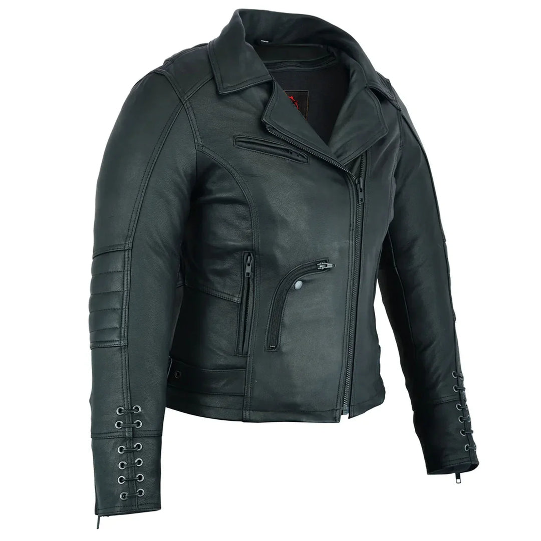 IronRose Women's Leather motorcycle Jacket – Black
