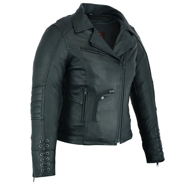 IronRose Women's Leather motorcycle Jacket – Black