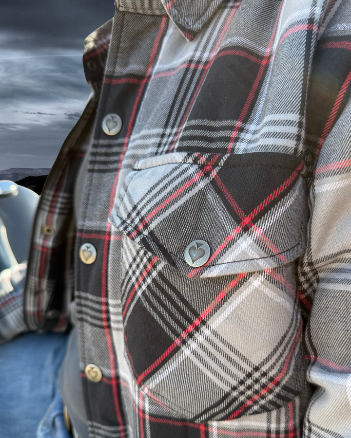 Lady Luck Armored Flannel - GRAY CHECKERED