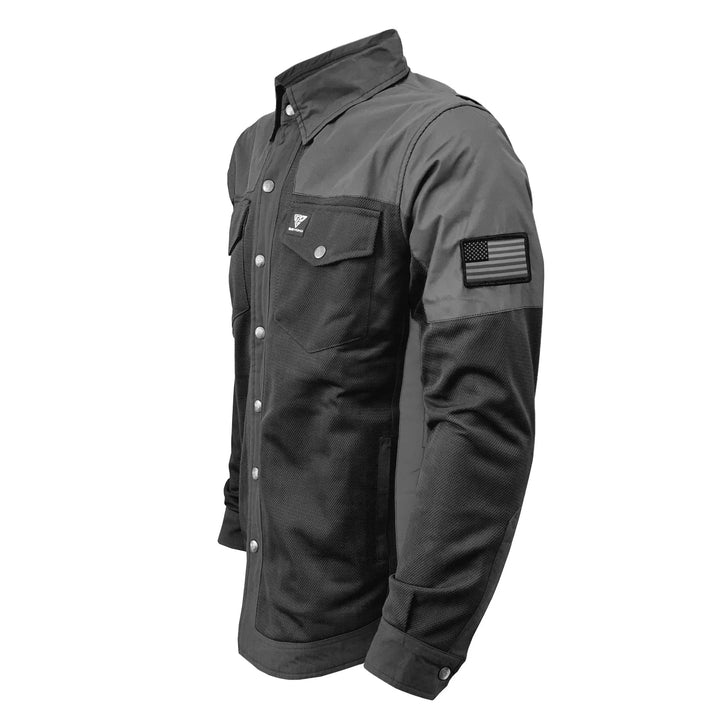 Summer Mesh Reflective Shirt "Nightfall Nebula" - Black with Pads