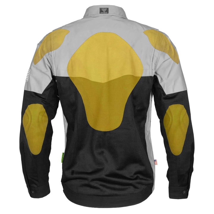 Summer Mesh Reflective Shirt "Alloy Eclipse" - Black and Silver with Pads