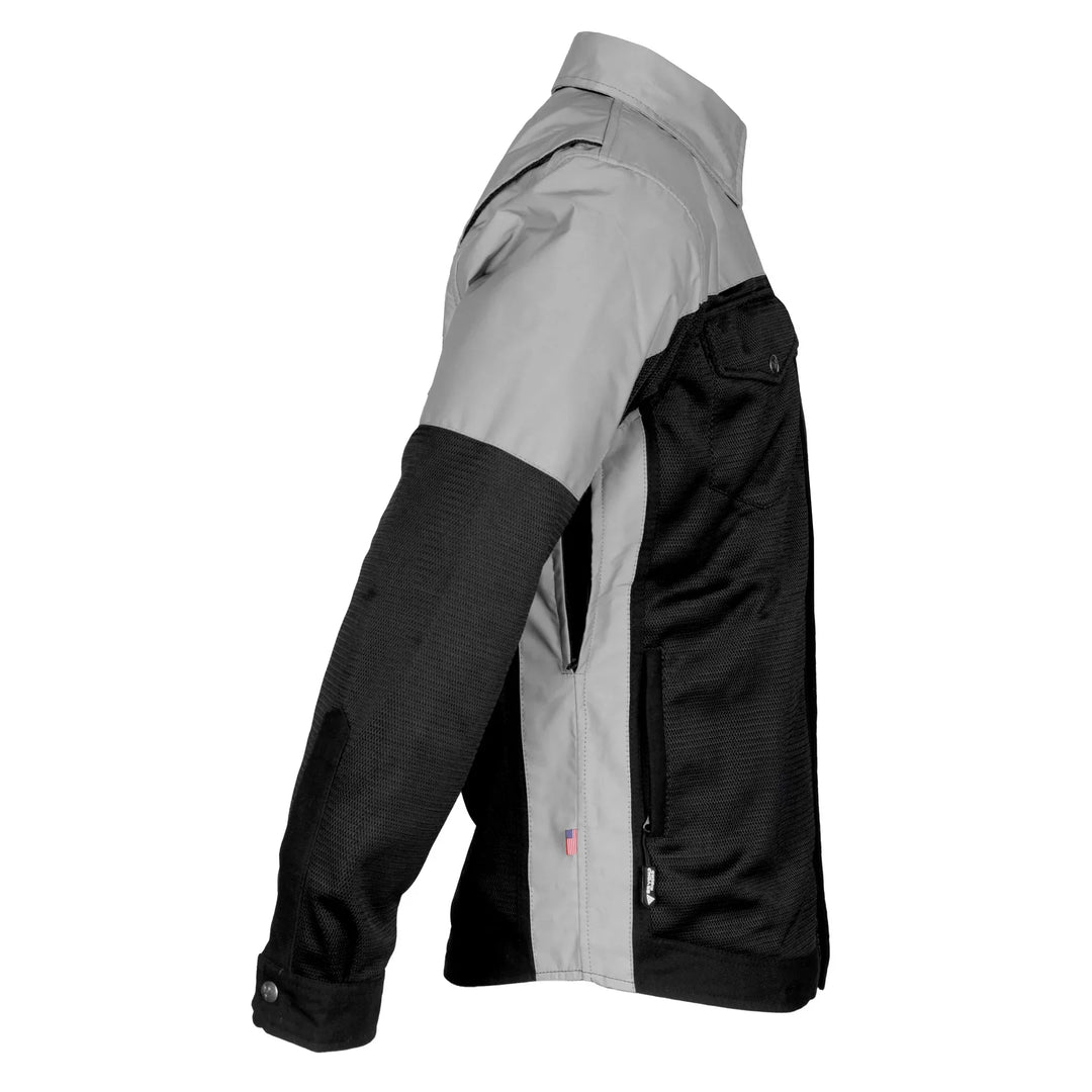 Summer Mesh Reflective Shirt "Alloy Eclipse" - Black and Silver with Pads