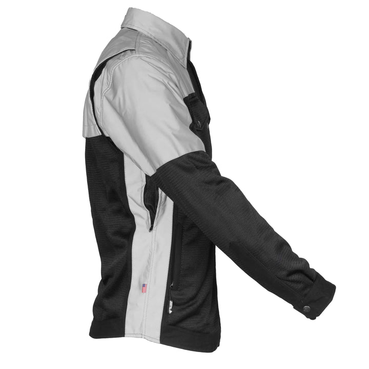 Summer Mesh Reflective Shirt "Alloy Eclipse" - Black and Silver with Pads