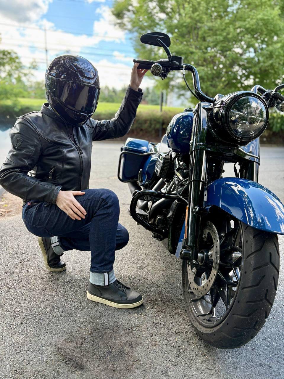 Straight Leg Protective Jeans for Women - Indigo Blue with Pads