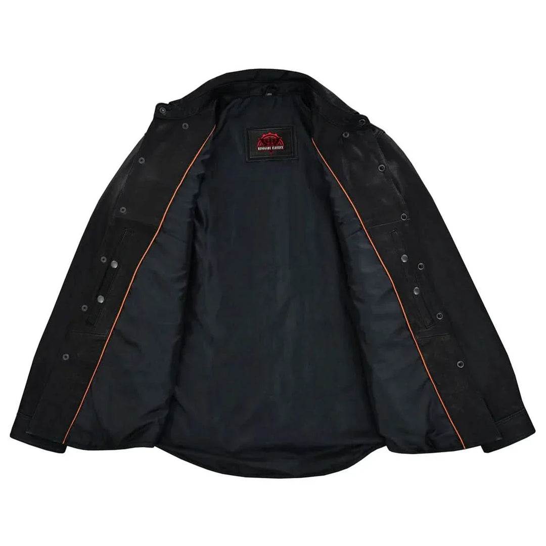 Men's Premium Lightweight  Black Leather Shirt