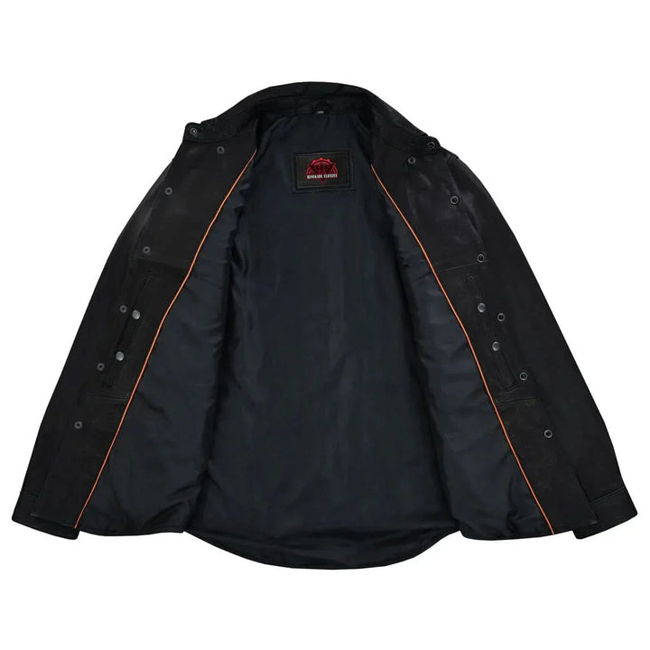 Men's Premium Lightweight  Black Leather Shirt