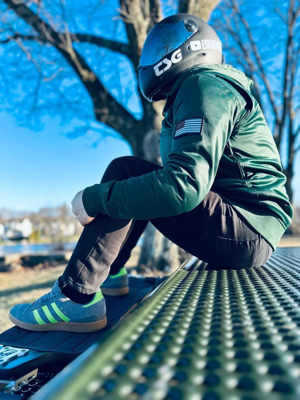 Dark Green Solid Ultra Protective Hoodie with Pads