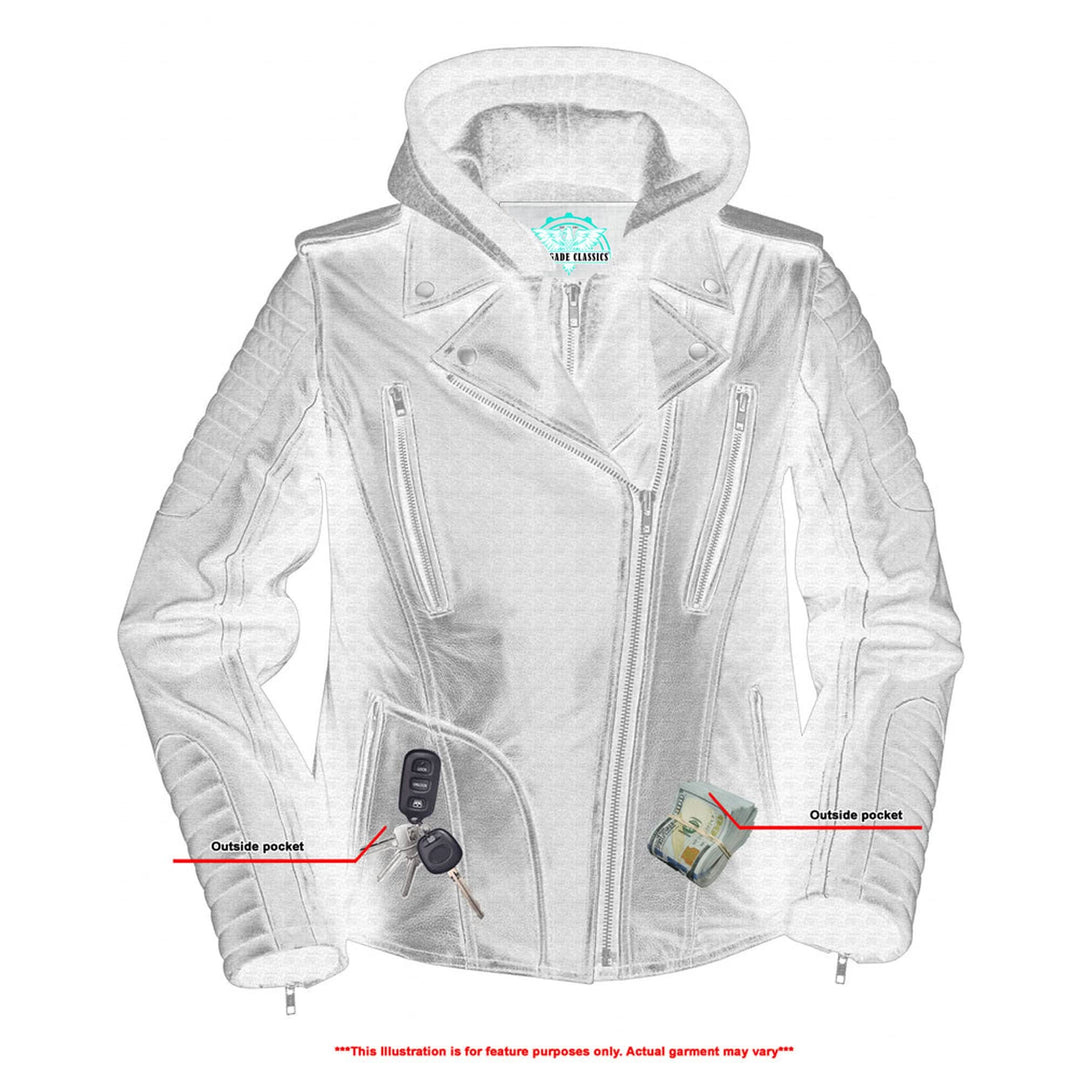 Rush Charm Women's Premium Cowhide Moto Jacket