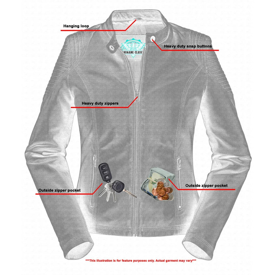 Scarlet Rider Cabernet Women's Red Leather Jacket