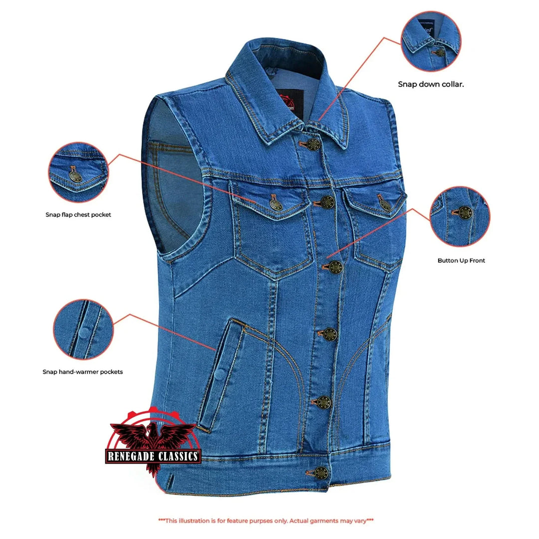 Skyline Blue Women's denim vest