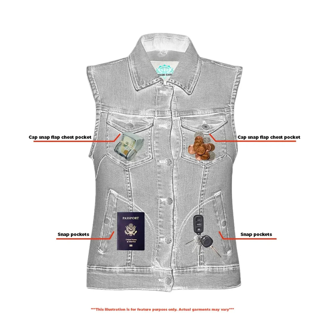 Skyline Blue Women's denim vest