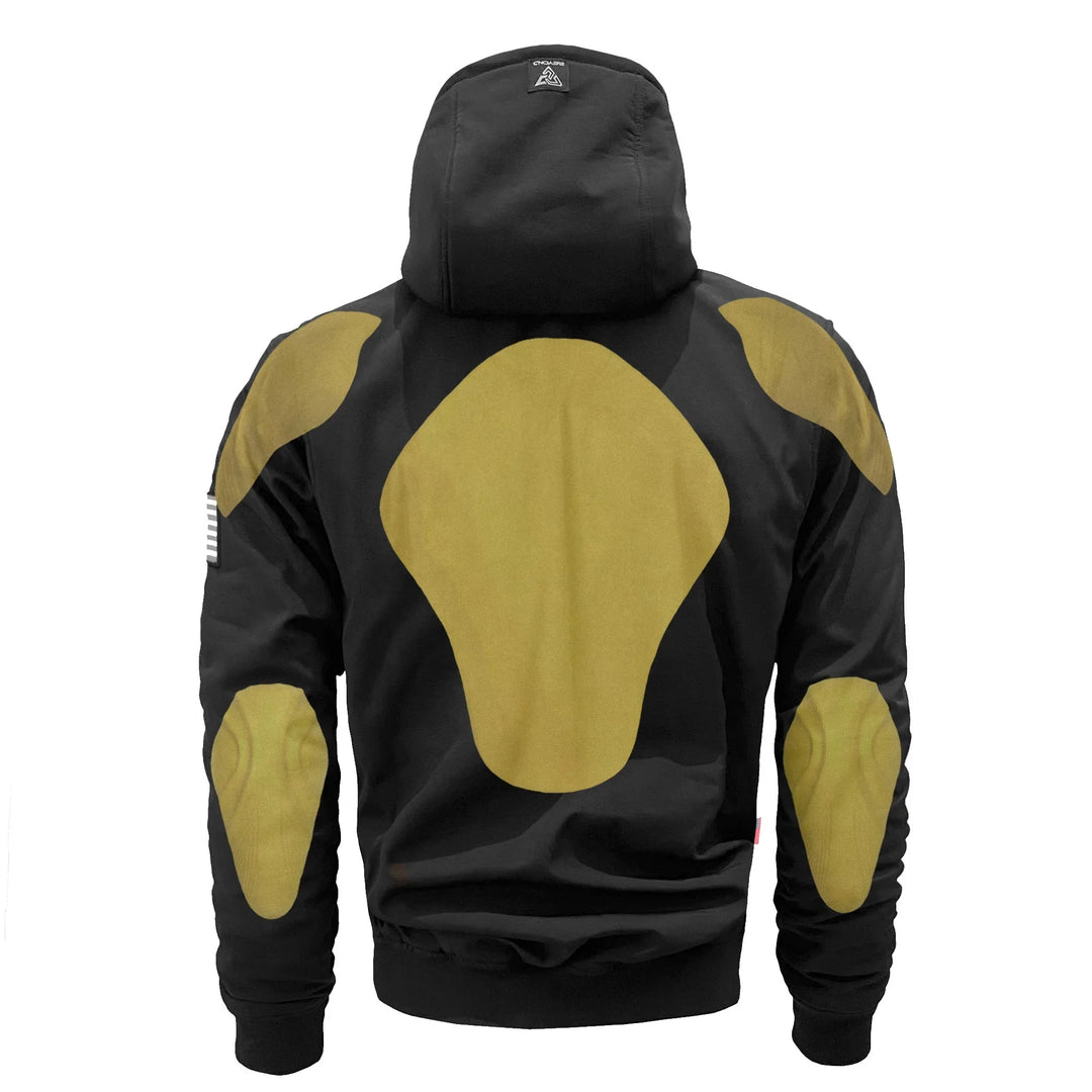 Protective SoftShell Unisex Hoodie - Black Matte with Pads
