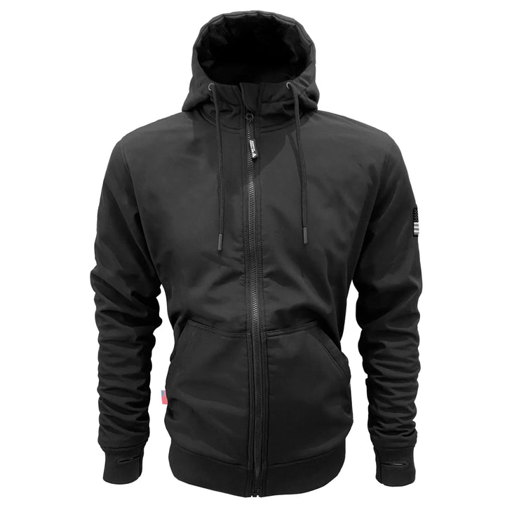 Protective SoftShell Unisex Hoodie - Black Matte with Pads