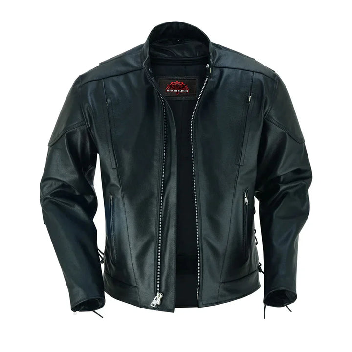 Knuckle Premium Black Men’s Leather Motorcycle Jacket