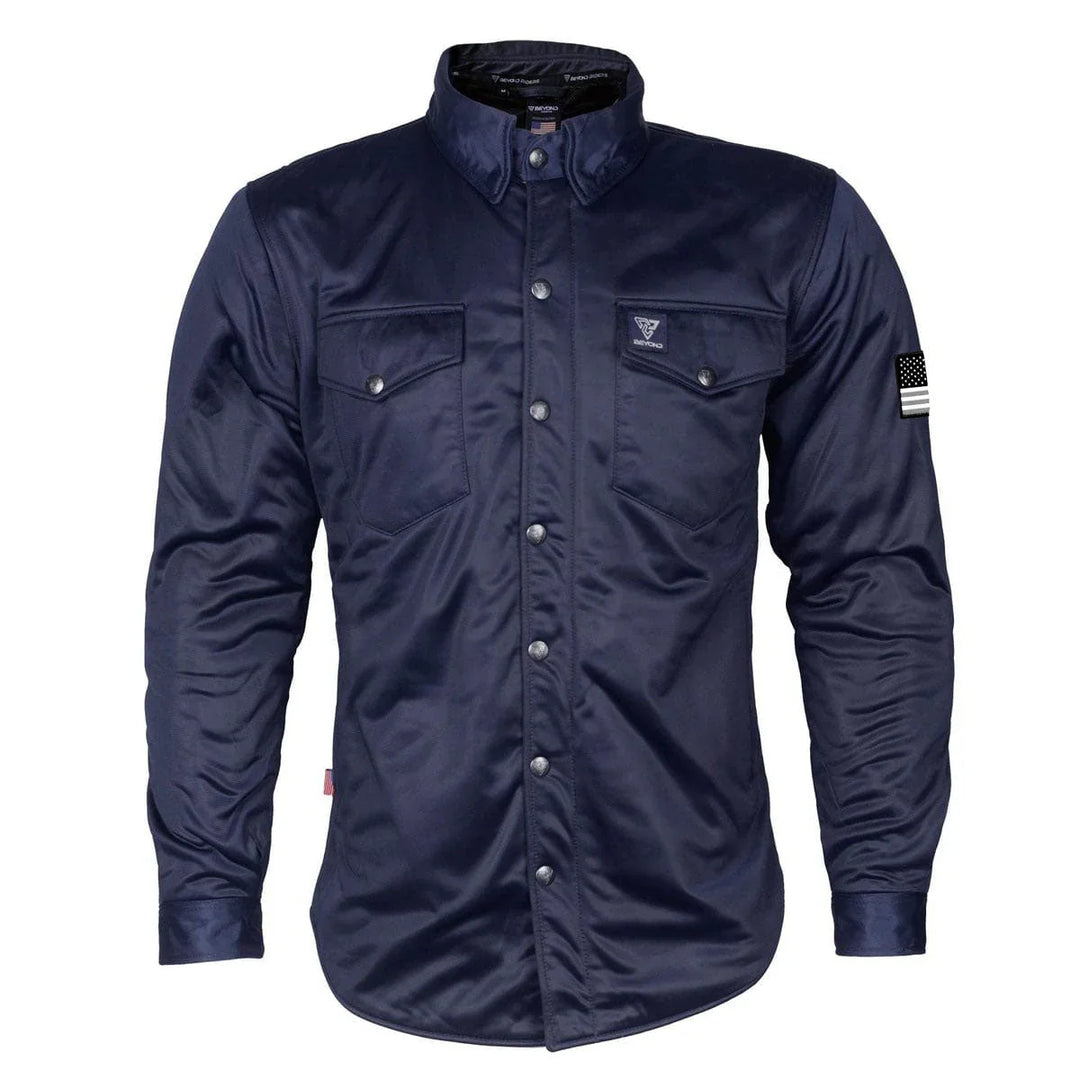 Ultra Protective Shirt - Navy Blue Solid with Pads