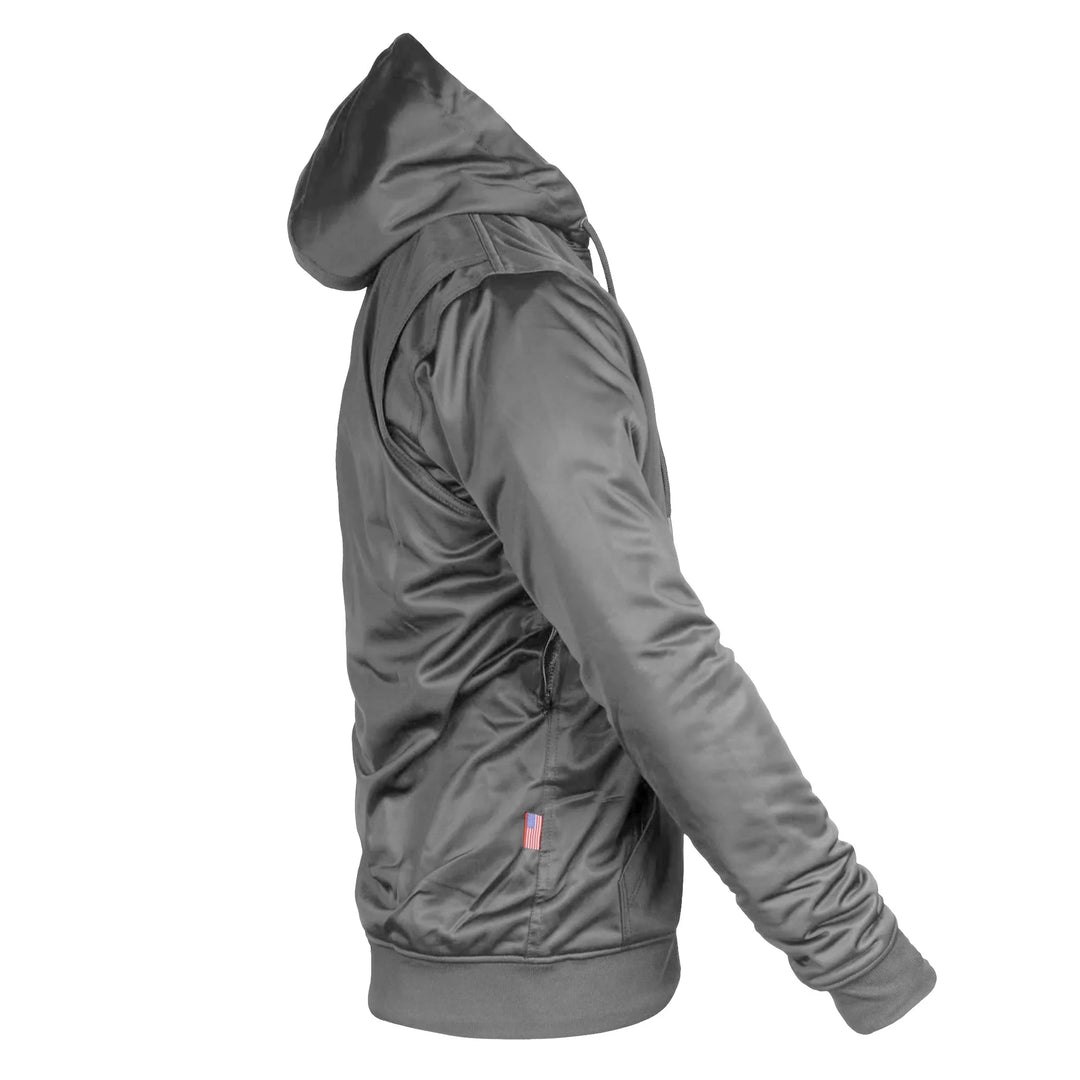 Dark Gray Solid Ultra Protective Hoodie with Pads