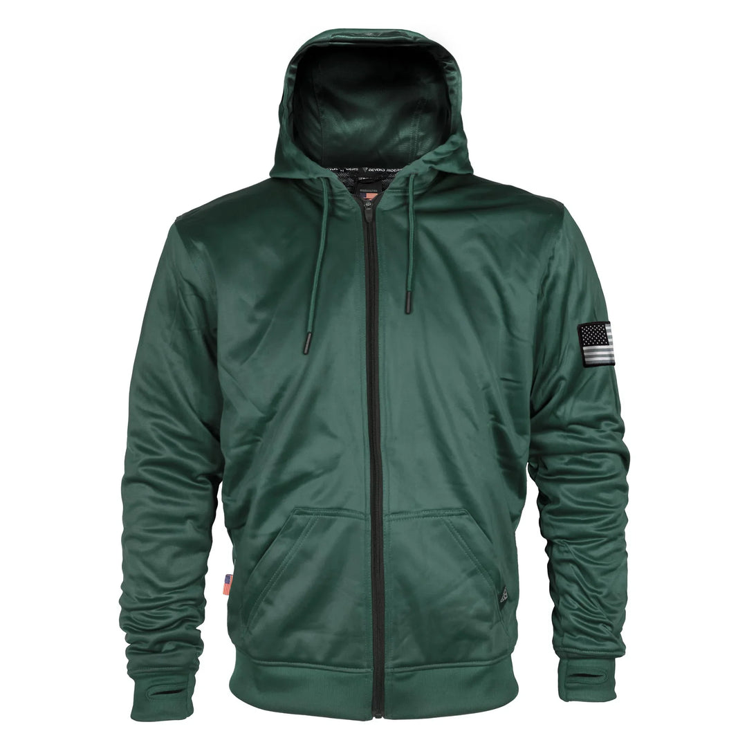 Dark Green Solid Ultra Protective Hoodie with Pads