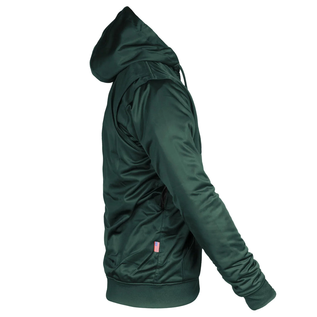 Dark Green Solid Ultra Protective Hoodie with Pads