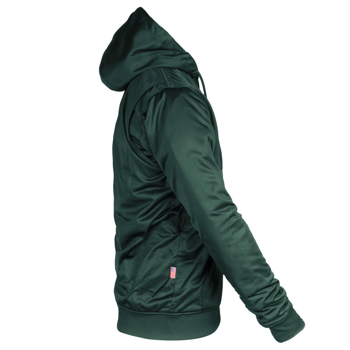 Dark Green Solid Ultra Protective Hoodie with Pads