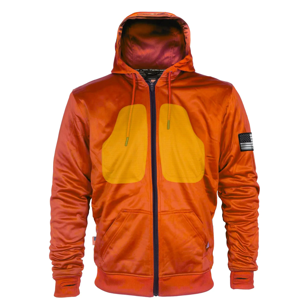 Orange Solid Ultra Protective Hoodie with Pads