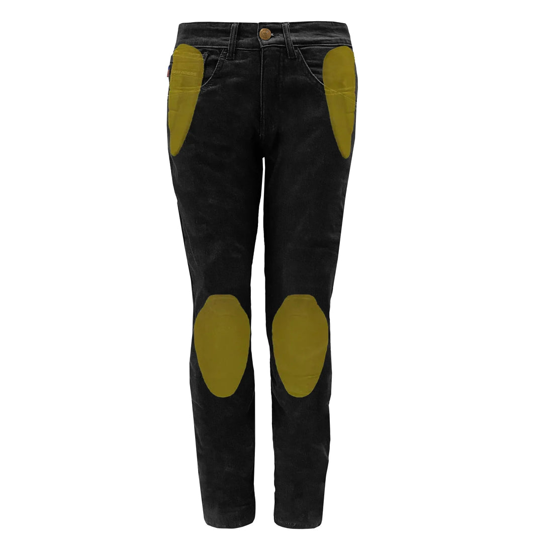 Straight Leg Protective Jeans for Women - Black with Pads