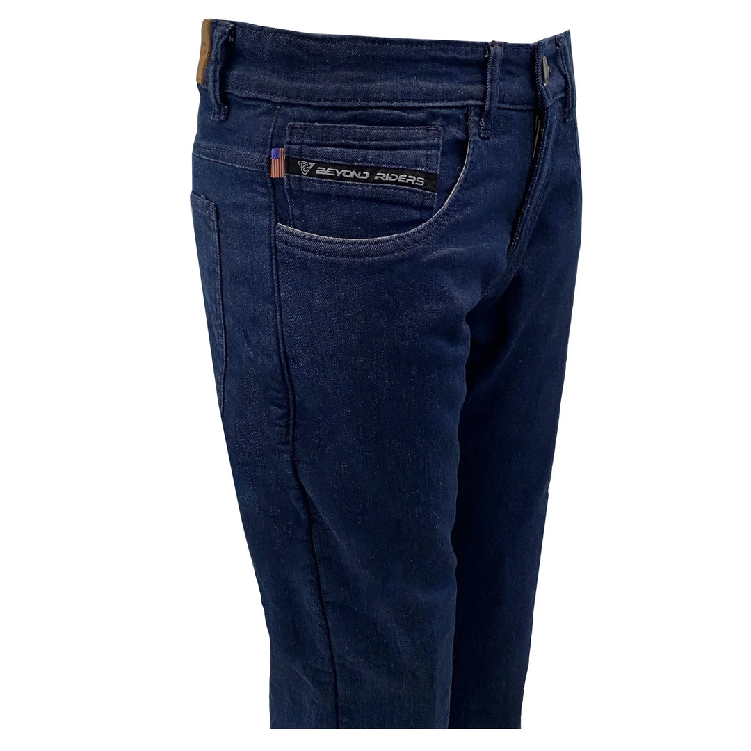 Straight Leg Protective Jeans for Women - Indigo Blue with Pads