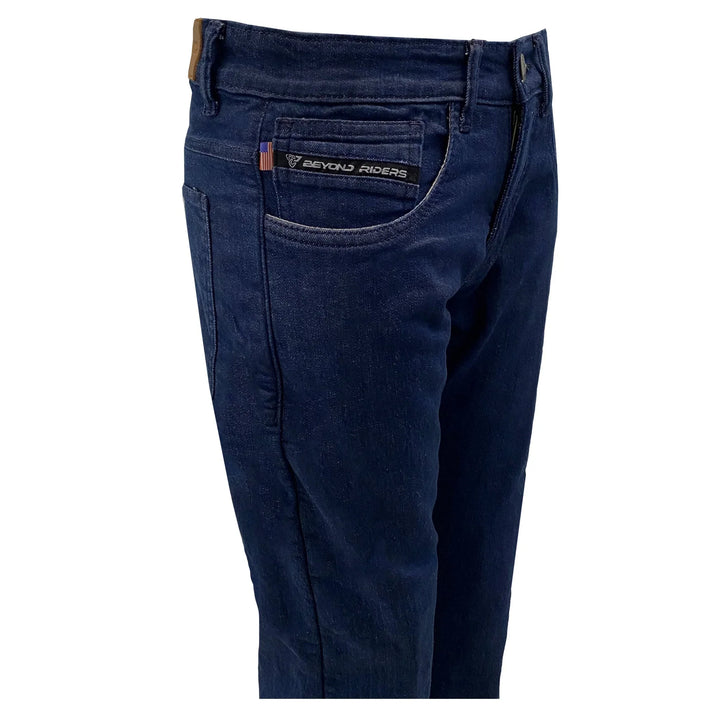 Straight Leg Protective Jeans for Women - Indigo Blue with Pads