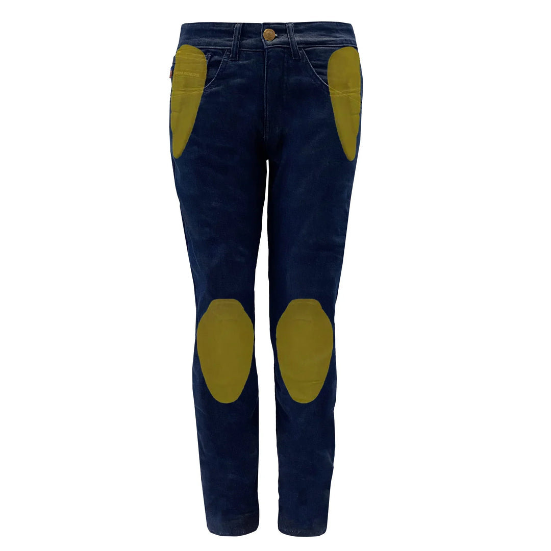 Straight Leg Protective Jeans for Women - Indigo Blue with Pads