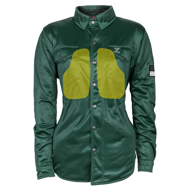 Ultra Protective Shirt for Women - Dark Green Solid with Pads