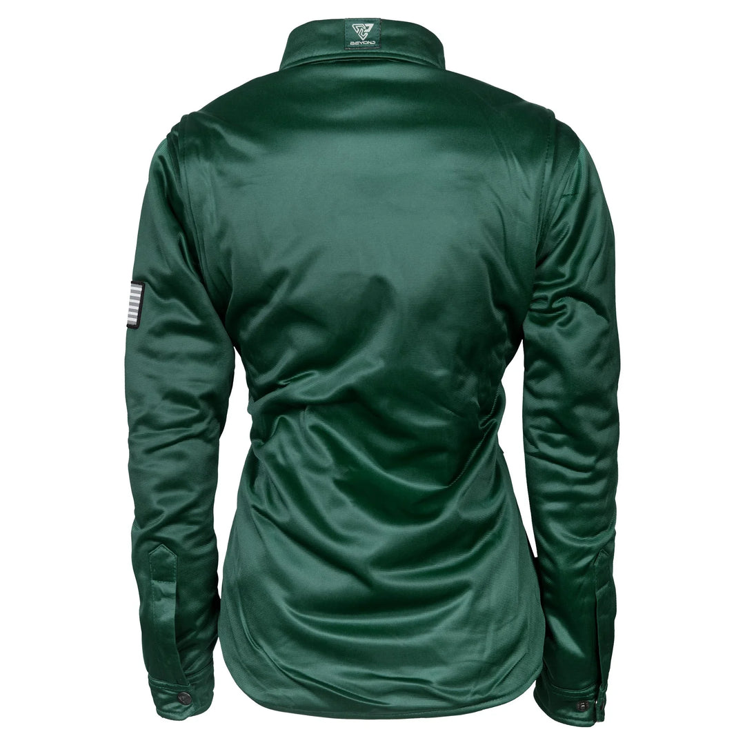 Ultra Protective Shirt for Women - Dark Green Solid with Pads