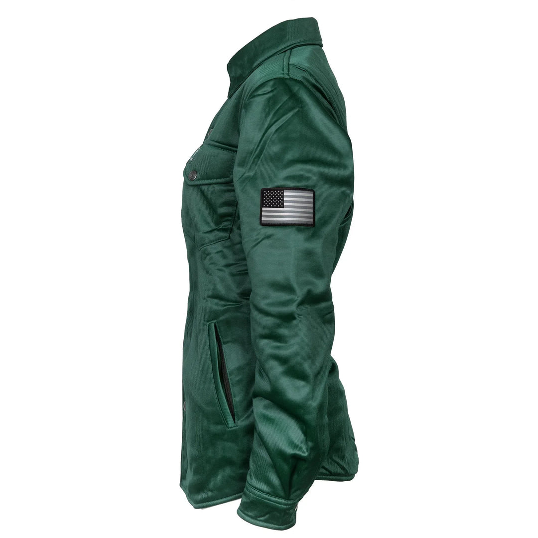 Ultra Protective Shirt for Women - Dark Green Solid with Pads