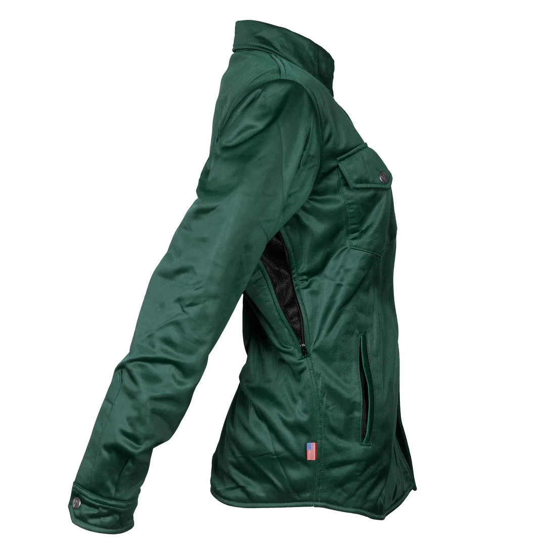 Ultra Protective Shirt for Women - Dark Green Solid with Pads