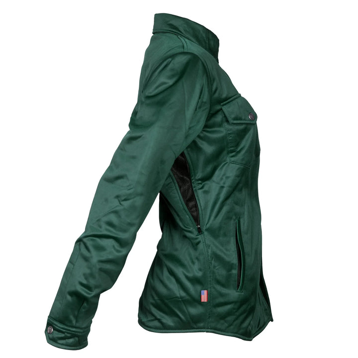 Ultra Protective Shirt for Women - Dark Green Solid with Pads