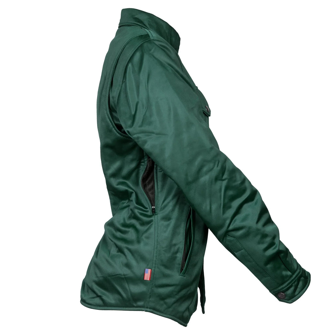 Ultra Protective Shirt for Women - Dark Green Solid with Pads