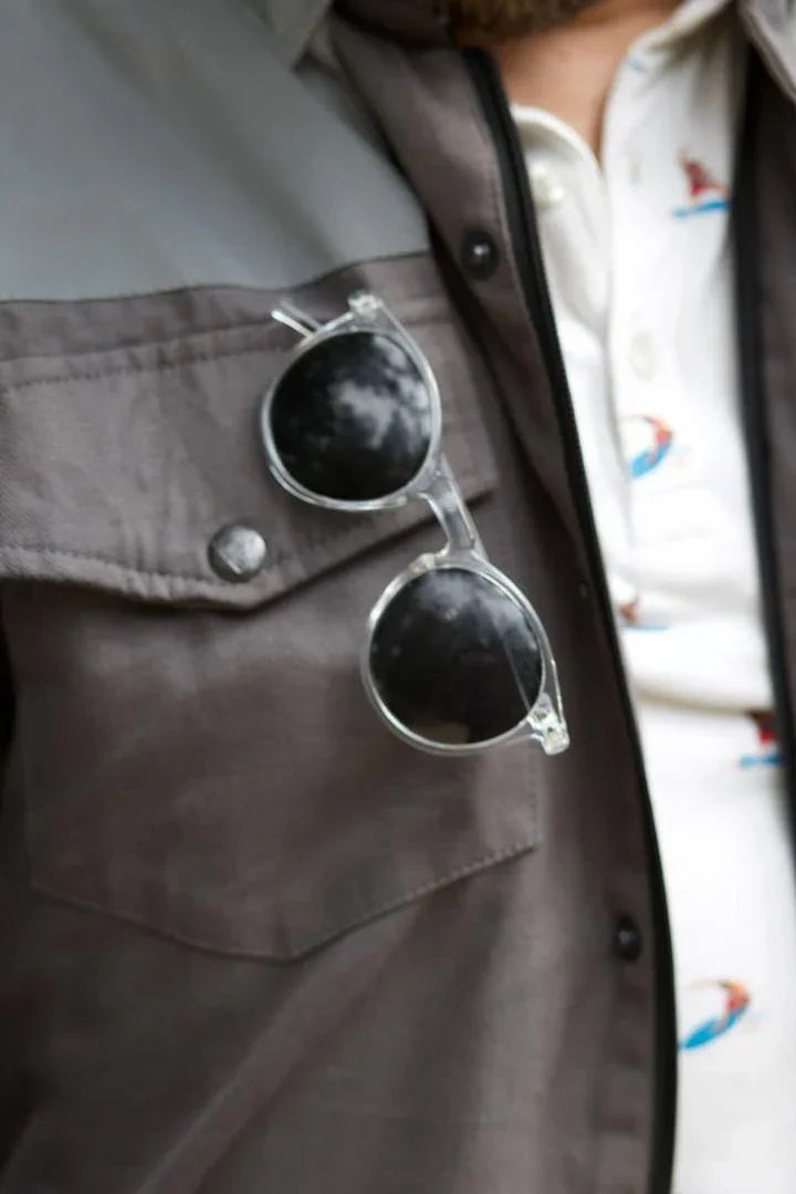 Flannel Reflective Shirt "Twilight Titanium" - Gray with Pads