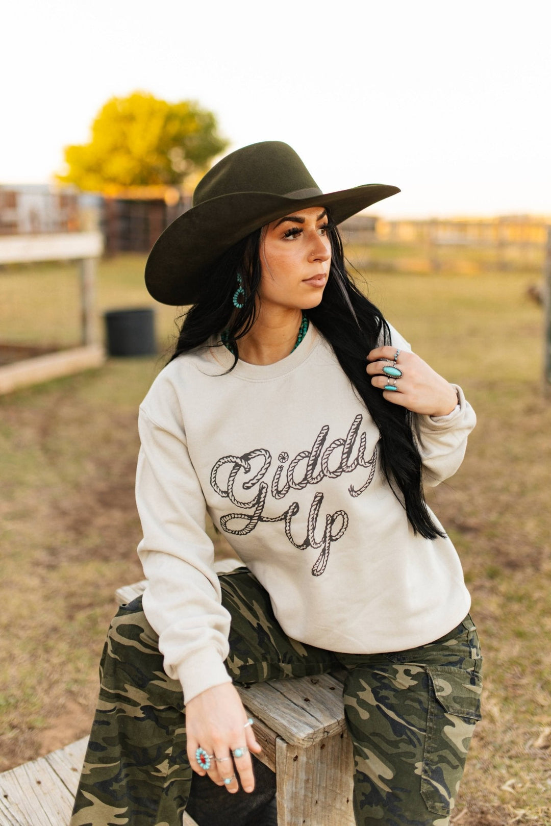 Giddy Up Twisted Rope Graphic Sweatshirt