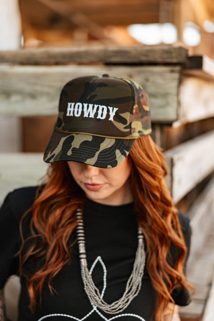 Howdy Full Camo Trucker Hat