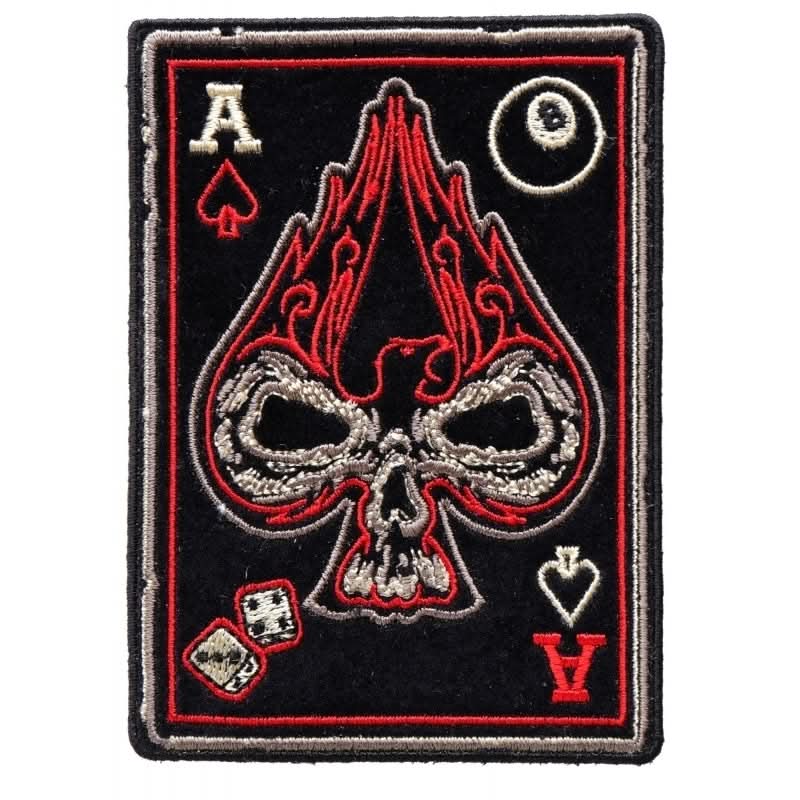 Ace Of Spades Skull Small Biker Patch