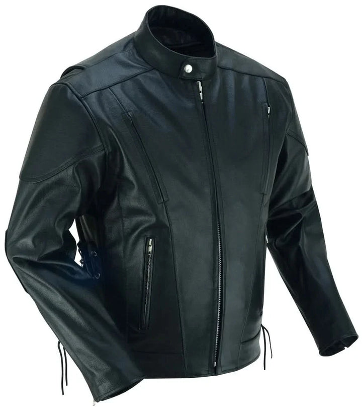 Knuckle Premium Black Men’s Leather Motorcycle Jacket