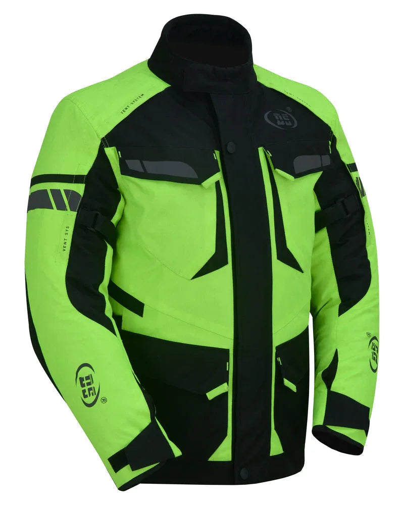 4-Season Hi-Vis Mens Textile Motorycycle Jacket