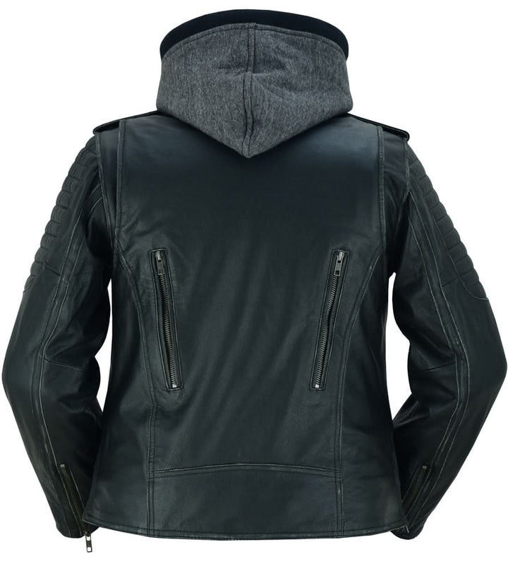Rush Charm Women's Premium Cowhide Moto Jacket