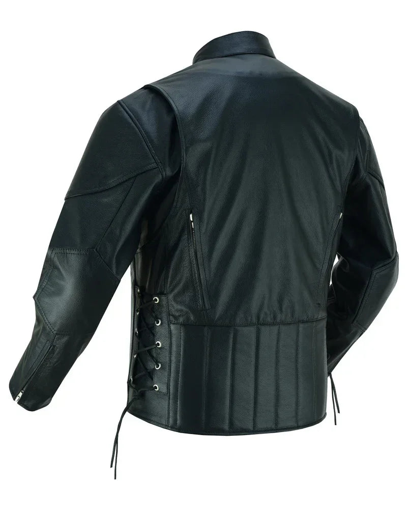 Knuckle Premium Black Men’s Leather Motorcycle Jacket