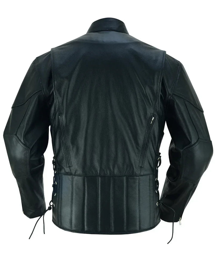 Knuckle Premium Black Men’s Leather Motorcycle Jacket