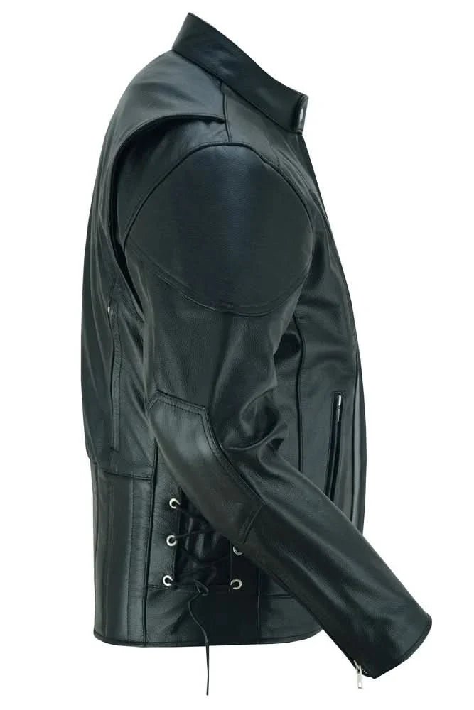 Knuckle Premium Black Men’s Leather Motorcycle Jacket