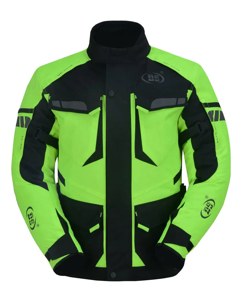 4-Season Hi-Vis Mens Textile Motorycycle Jacket