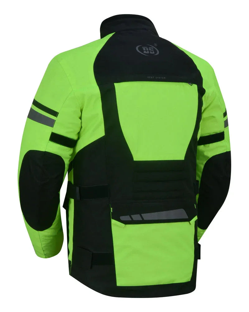 4-Season Hi-Vis Mens Textile Motorycycle Jacket