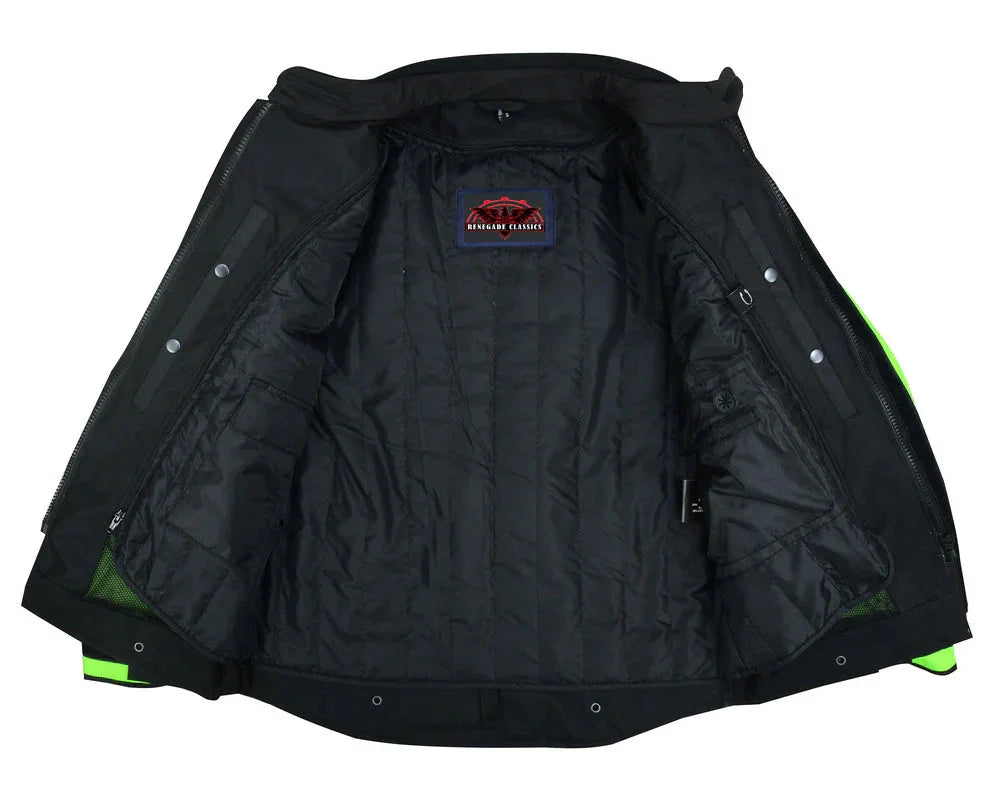 4-Season Hi-Vis Mens Textile Motorycycle Jacket